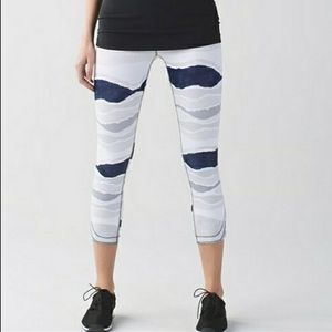 Lululemon Self Care Crop Leggings in Bleacher Monochromatic Stripe